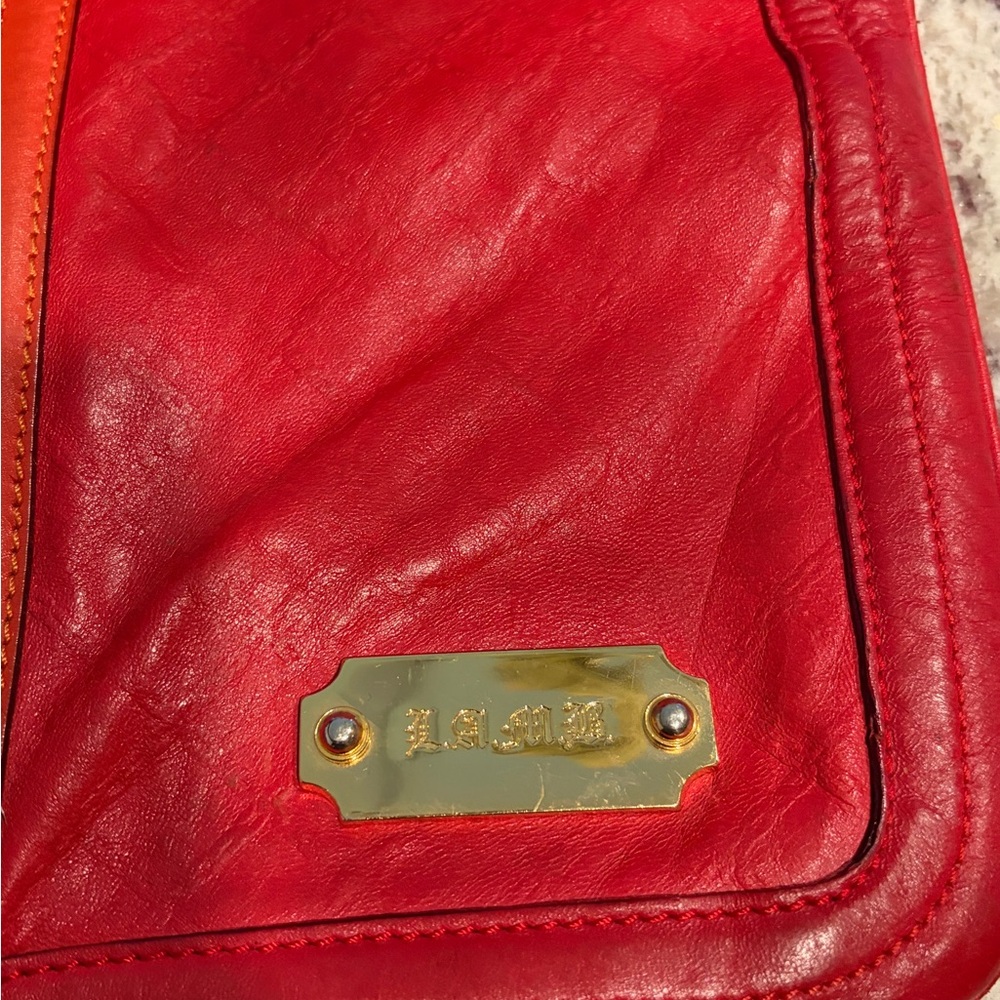 L.A.M.B. Red and Black Striped Interior Bag - Picture 2 of 4